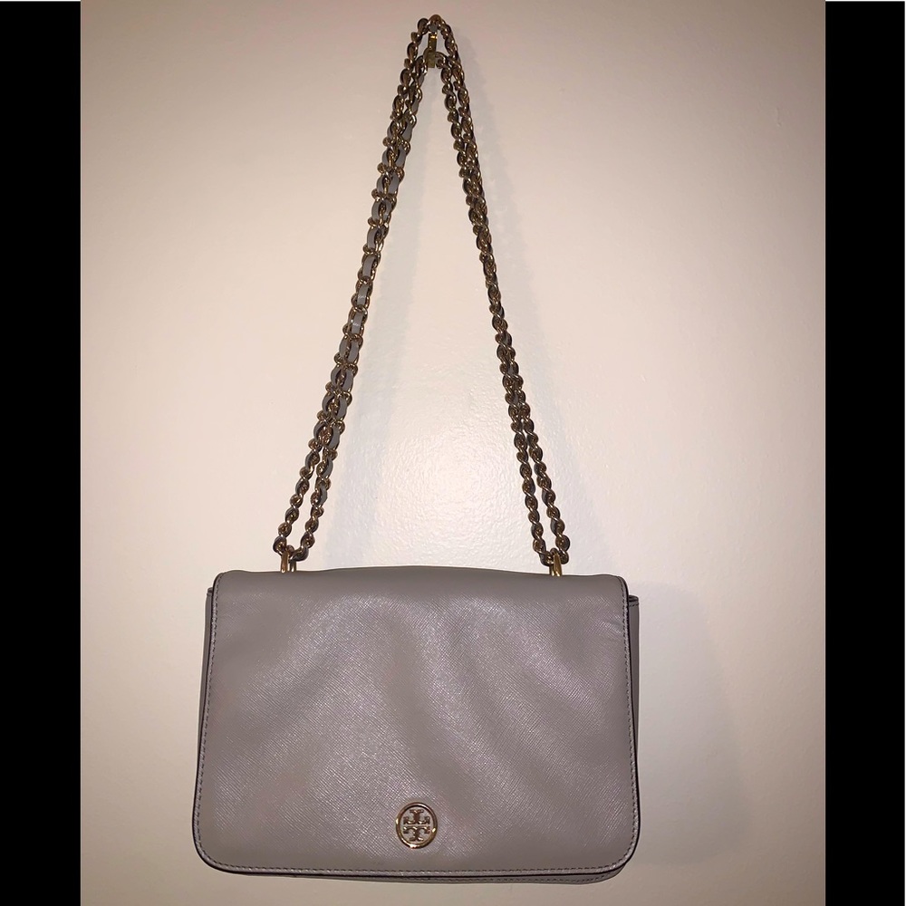Tory Burch Gray and Gold Pocketbook